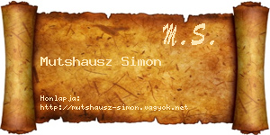 Mutshausz Simon névjegykártya